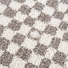 Load image into Gallery viewer, Kieu Taupe Checkered Plush Rug
