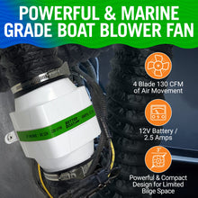 Load image into Gallery viewer, Boat Blower Fan Inline 12v
