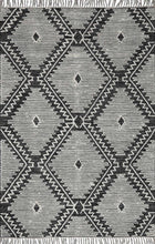 Carregar imagem no visualizador da galeria, Brownhills Cream&amp;Black Trellis Cotton Area Rug
