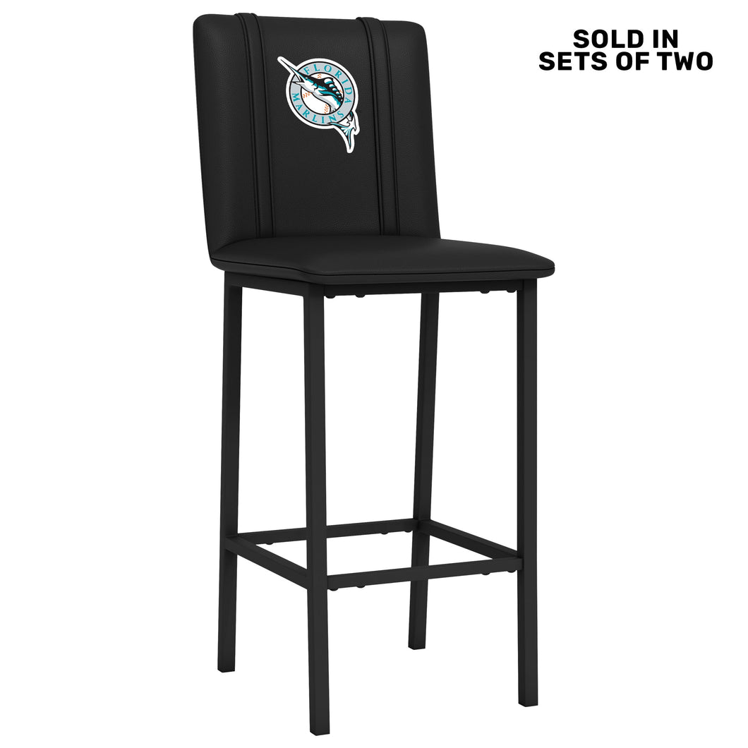 Bar Stool 500 with Florida Marlins Cooperstown Primary Set of 2