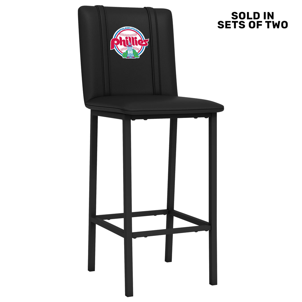 Bar Stool 500 with Philadelphia Phillies Cooperstown Primary Set of 2