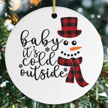 Carregar imagem no visualizador da galeria, Baby Its Cold Outside Snowman Christmas Ornament
