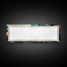 Cargar imagen en el visor de la galería, Extra large 24 x 72 wall art, framed canvas print, abstract pine tree forest painting, painting of a forest fire against a starry night sky
