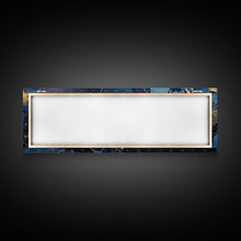 Carregar imagem no visualizador da galeria, Black, Blue and Gold Marble Canvas Wall Art, Abstract Canvas Art, Panoramic Art, Large Wall Art, Marble Wall Decor, Large Canvas Modern Art
