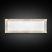 Load image into Gallery viewer, Clopper Lake Maryland Framed Canvas Print, Lake House Art, Panoramic Wide Art, Travel Poster, Minimalist Lake Painting, Home Decor
