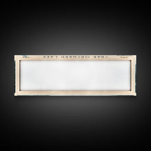 Load image into Gallery viewer, Crab Orchard Lake Illinois Framed Canvas Print, Lake House Art, Panoramic Wide Art, Travel Poster, Modern Lake Painting, Nature Art
