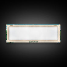 Load image into Gallery viewer, Devils Lake North Dakota Framed Canvas Print, Midcentury Modern Panoramic Wall Art, Living Room Decor, Pop Art, Travel Poster Art, Scenic Nature Painting
