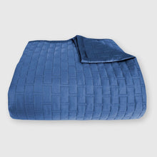 Load image into Gallery viewer, Bamboo Quilted Coverlet- Indigo
