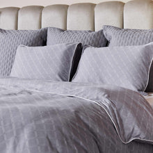 Load image into Gallery viewer, Bamboo Duvet Cover - Platinum Geo - Final Sale/No Returns

