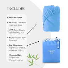 Load image into Gallery viewer, Bamboo Fitted Sheet - Ocean
