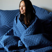 Load image into Gallery viewer, Bamboo Quilted Coverlet- Indigo
