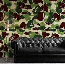 Carregar imagem no visualizador da galeria, Bape Camo Wallpaper Mural. Green Camo Streetwear Hype Beast Aesthetics. #6662
