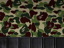 Cargar imagen en el visor de la galería, Bape Camo Wallpaper Mural. Green Camo Streetwear Hype Beast Aesthetics. #6662
