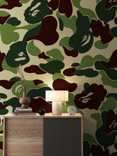 Cargar imagen en el visor de la galería, Bape Camo Wallpaper Mural. Green Camo Streetwear Hype Beast Aesthetics. #6662
