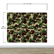 Cargar imagen en el visor de la galería, Bape Camo Wallpaper Mural. Green Camo Streetwear Hype Beast Aesthetics. #6662
