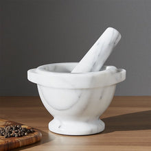 Cargar imagen en el visor de la galería, Bianco Carrara White Marble Mortar/Pestle Semi-Polished

