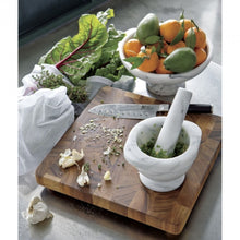 Cargar imagen en el visor de la galería, Bianco Carrara White Marble Mortar/Pestle Semi-Polished
