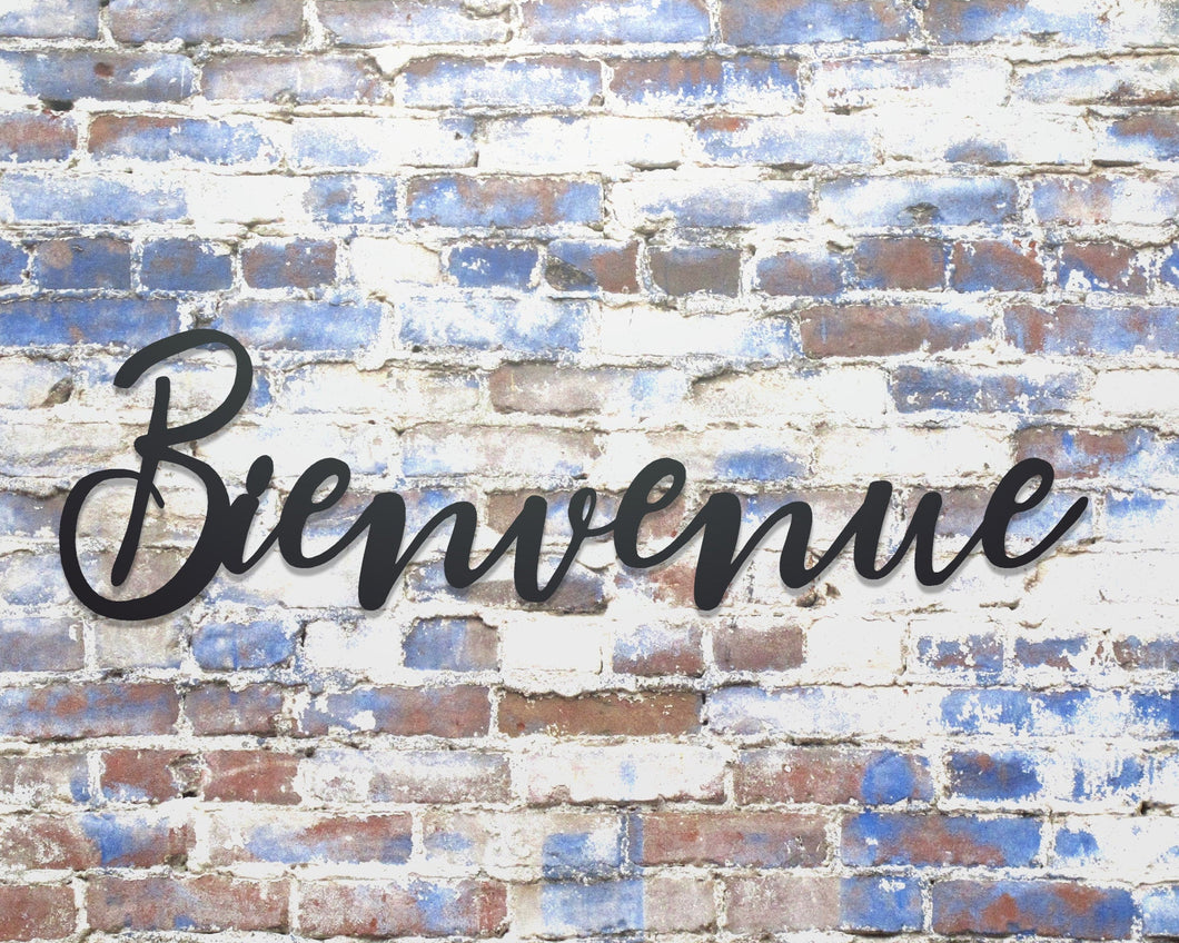 Bienvenue Metal Word Sign