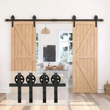 Carregar imagem no visualizador da galeria, Big Spoke Wheel Roller Sliding Barn Door Hardware Kit (No Door)
