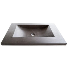 Carregar imagem no visualizador da galeria, Black Andesite Natural Stone Rectangular Sink Honed/Matte (W)20&quot; (L)33&quot; (H)6&quot;
