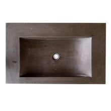 Carregar imagem no visualizador da galeria, Black Andesite Natural Stone Rectangular Sink Honed/Matte (W)20&quot; (L)33&quot; (H)6&quot;
