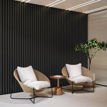 Carregar imagem no visualizador da galeria, Black Solid Wood Acoustic Slat Wall Panels (Broad Strip)
