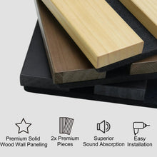 Carregar imagem no visualizador da galeria, Black Solid Wood Acoustic Slat Wall Panels (Broad Strip)
