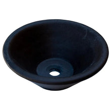 Carregar imagem no visualizador da galeria, Black Andesite Natural Stone V-Shape Tapered Bathroom Sink Honed-Matte (D)16&quot; (H)6&quot;
