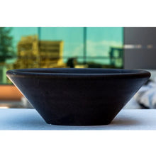 Carregar imagem no visualizador da galeria, Black Andesite Natural Stone V-Shape Tapered Bathroom Sink Honed-Matte (D)16&quot; (H)6&quot;
