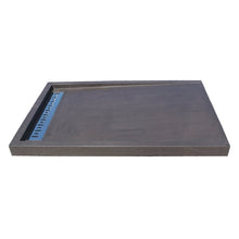Carregar imagem no visualizador da galeria, Black Andesite Rectangular Shower Base Hand-carved from Solid Block (W)32&quot; (L)48&quot; (H)3&quot;
