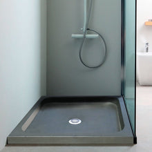 Carregar imagem no visualizador da galeria, Black Andesite Square Shower Base Hand-carved from Solid Andesite Block (W)36&quot; (L)36&quot; (H)3&quot;
