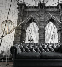 Cargar imagen en el visor de la galería, Black and White Brooklyn Bridge Wallpaper Mural. New York City Theme Decor. #6798
