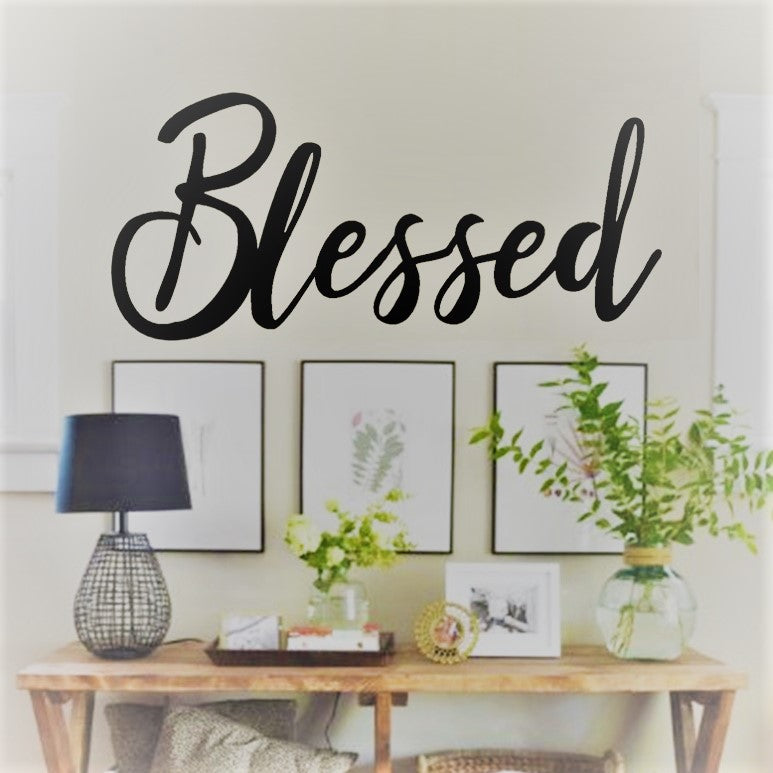 Blessed Metal Word Sign