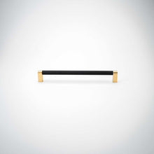 Cargar imagen en el visor de la galería, Bold, Solid Brass Black &amp; Gold Knurled Cabinet Pulls
