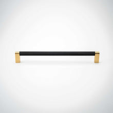 Cargar imagen en el visor de la galería, Bold, Solid Brass Black &amp; Gold Knurled Cabinet Pulls
