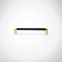 Cargar imagen en el visor de la galería, Bold, Solid Brass Black &amp; Gold Knurled Cabinet Pulls

