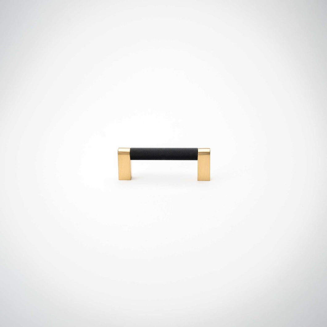 Bold, Solid Brass Black & Gold Knurled Cabinet Pulls