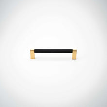 Cargar imagen en el visor de la galería, Bold, Solid Brass Black &amp; Gold Knurled Cabinet Pulls
