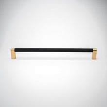 Cargar imagen en el visor de la galería, Bold, Solid Brass Black &amp; Gold Knurled Cabinet Pulls
