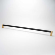 Load image into Gallery viewer, Bold, Black &amp; Gold Knurled Solid Brass Appliance Pulls
