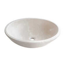 Load image into Gallery viewer, Botticino Marble Natural Stone Oval Shape Above Vanity Vessel Sink Honed (W)16&quot; (L)20.5&quot; (H)6&quot;
