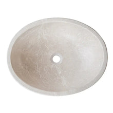 Load image into Gallery viewer, Botticino Marble Natural Stone Oval Shape Above Vanity Vessel Sink Honed (W)16&quot; (L)20.5&quot; (H)6&quot;
