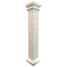 Load image into Gallery viewer, Botticino Beige Marble Italian Hand-carved Column (W)20&quot; (L)20&quot; (H)95&quot;
