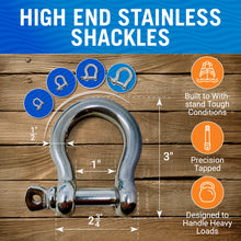 Load image into Gallery viewer, Stainless Steel Bow Shackles
