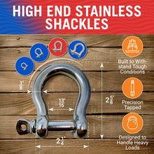 Load image into Gallery viewer, Stainless Steel Bow Shackles
