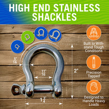 Load image into Gallery viewer, Stainless Steel Bow Shackles
