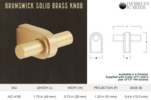 Load image into Gallery viewer, Brunswick Solid Brass Finger Pull
