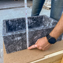 Carregar imagem no visualizador da galeria, Bursa Gray Marble Rectangular Stone Above Vanity Bathroom Sink Polished (W)12&quot; (L)18&quot; (H)6&quot;
