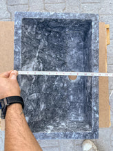 Carregar imagem no visualizador da galeria, Bursa Gray Marble Rectangular Stone Above Vanity Bathroom Sink Polished (W)12&quot; (L)18&quot; (H)6&quot;
