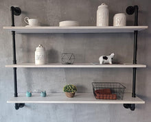 Load image into Gallery viewer, HDDFER Floating Bookshelf Shelves Industrial Pipe Shelving Pipe Shelves Rustic White Wall Shelves 36 Inch Farmhouse Book Shelves for Kitchen Bar,Bathr

